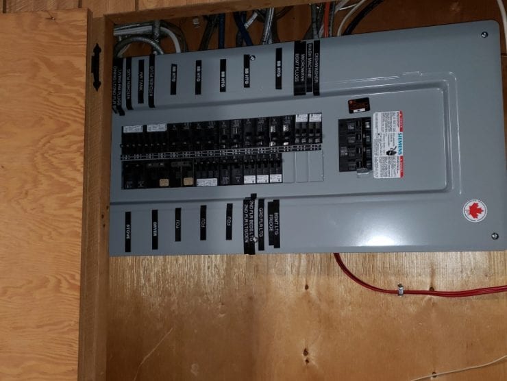 electrical service upgrade inside